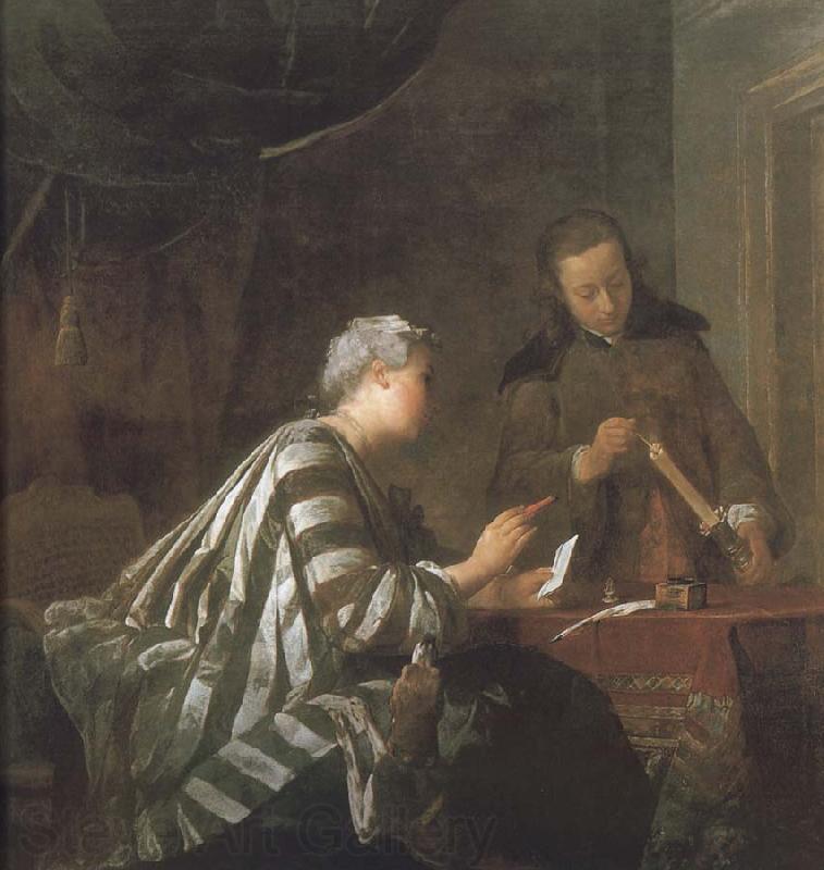 Jean Baptiste Simeon Chardin Letters of women Norge oil painting art
